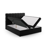Bali Boxspringbett mit Kopfteil und Stauraum aus Samt in Schwarz (Bluvel 19), 180x200 cm von Cosmopolitan Design – Bild 5