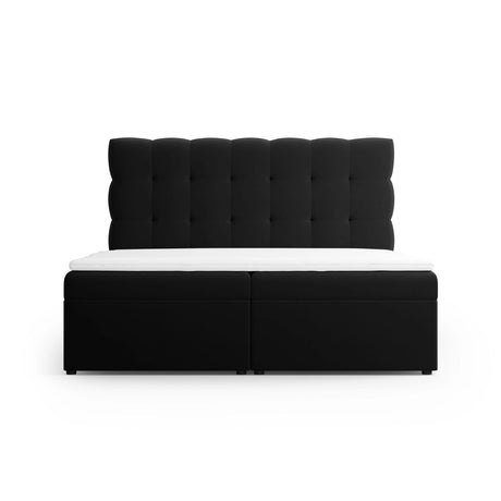Bali Boxspringbett mit Kopfteil und Stauraum aus Samt in Schwarz (Bluvel 19), 200x160 cm von Cosmopolitan Design – Bild 3