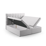 Bali Boxspringbett mit Kopfteil und Stauraum aus Samt in Silber (Bluvel 03), 140x200 cm von Cosmopolitan Design – Bild 4