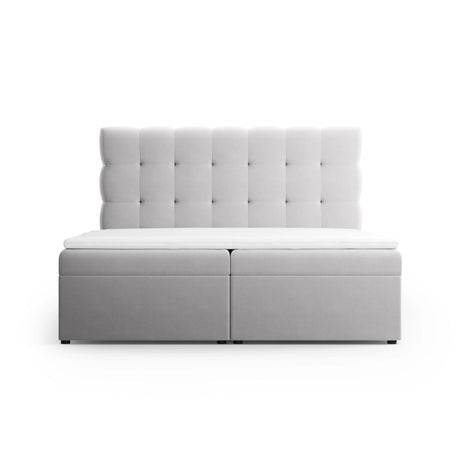 Bali Boxspringbett mit Kopfteil und Stauraum aus Samt in Silber (Bluvel 03), 200x160 cm von Cosmopolitan Design – Bild 3