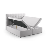 Bali Boxspringbett mit Kopfteil und Stauraum aus Samt in Silber (Bluvel 03), 200x160 cm von Cosmopolitan Design – Bild 5