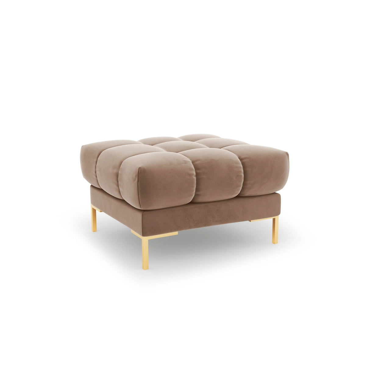 Bali Pouf aus Samt in Beige (Bluvel 28), 60x60x41 cm von Cosmopolitan Design – Bild 1