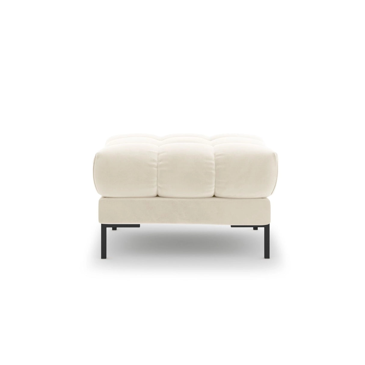 Bali Pouf aus Samt in Hellbeige (Bluvel 22), 60x60x41 cm von Cosmopolitan Design – Bild 4