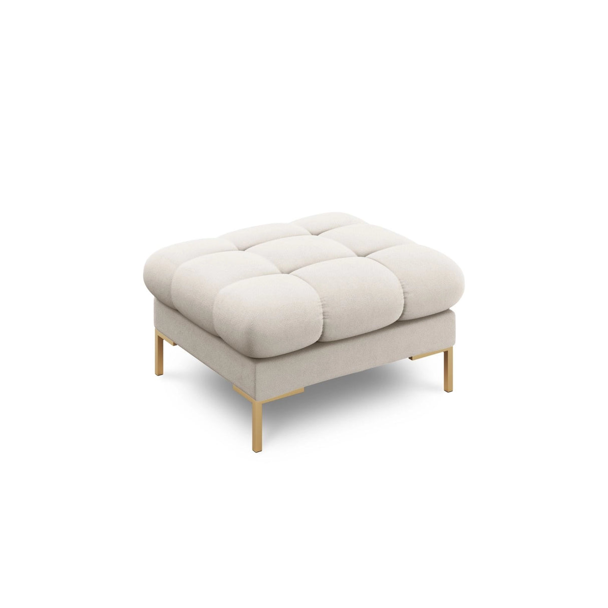 Bali Pouf aus Strukturierter Stoff in Beige (Neve 04), 60x60x41 cm von Cosmopolitan Design – Bild 1