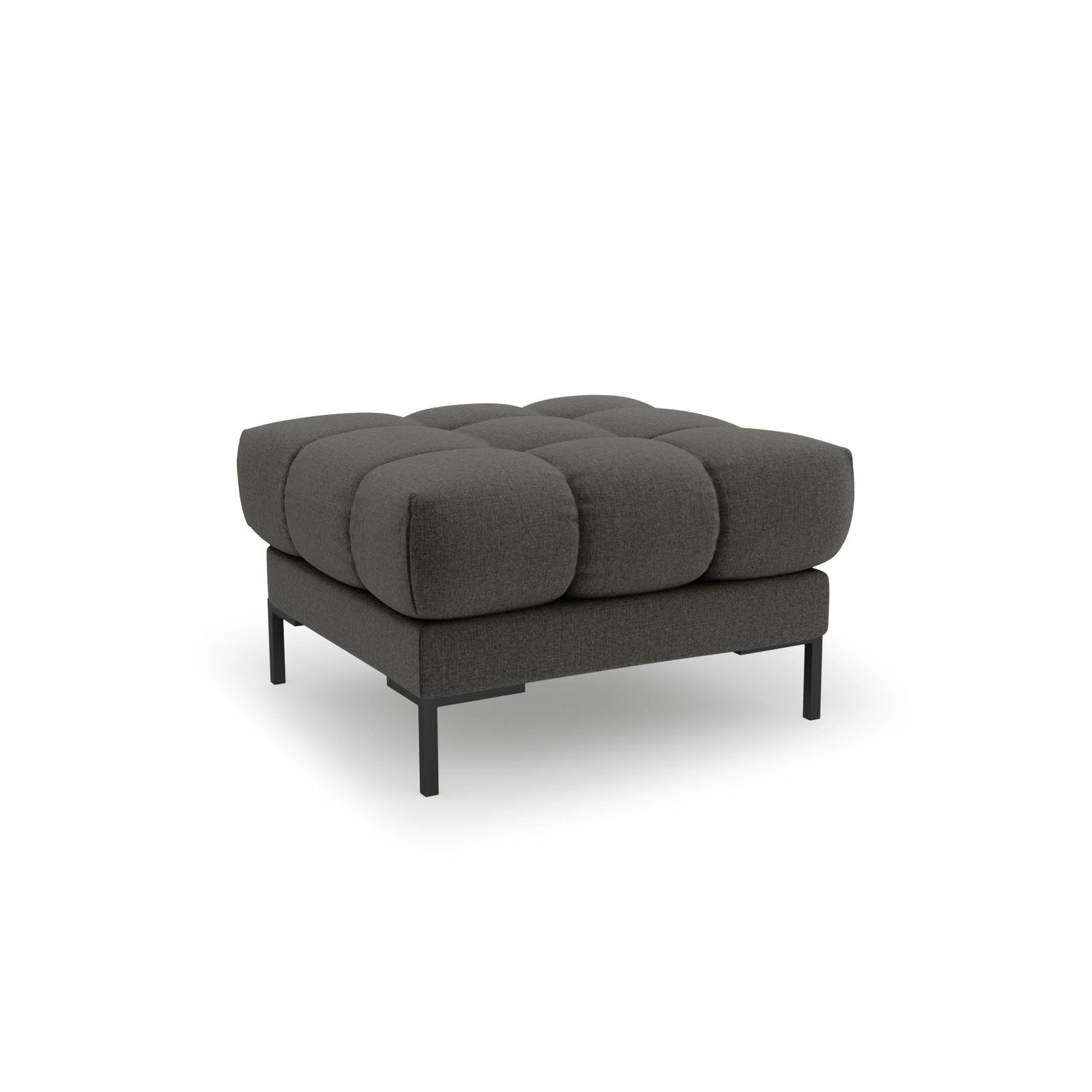Bali Pouf aus Strukturierter Stoff in Dunkelgrau (Nea 16), 60x60x41 cm von Cosmopolitan Design – Bild 1