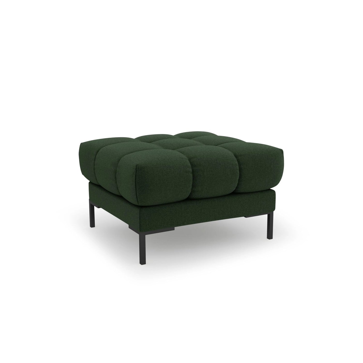 Bali Pouf aus Strukturierter Stoff in Dunkelgrün (Nea 78), 60x60x41 cm von Cosmopolitan Design – Bild 1