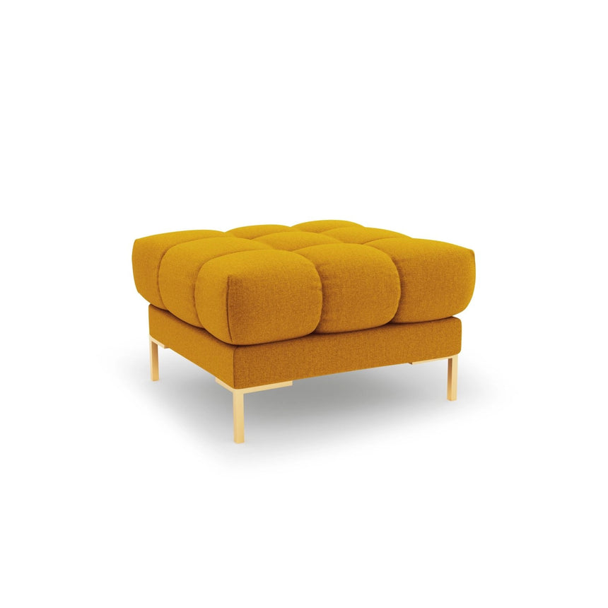 Bali Pouf aus Strukturierter Stoff in Gelb (Nea 66), 60x60x41 cm von Cosmopolitan Design – Bild 1