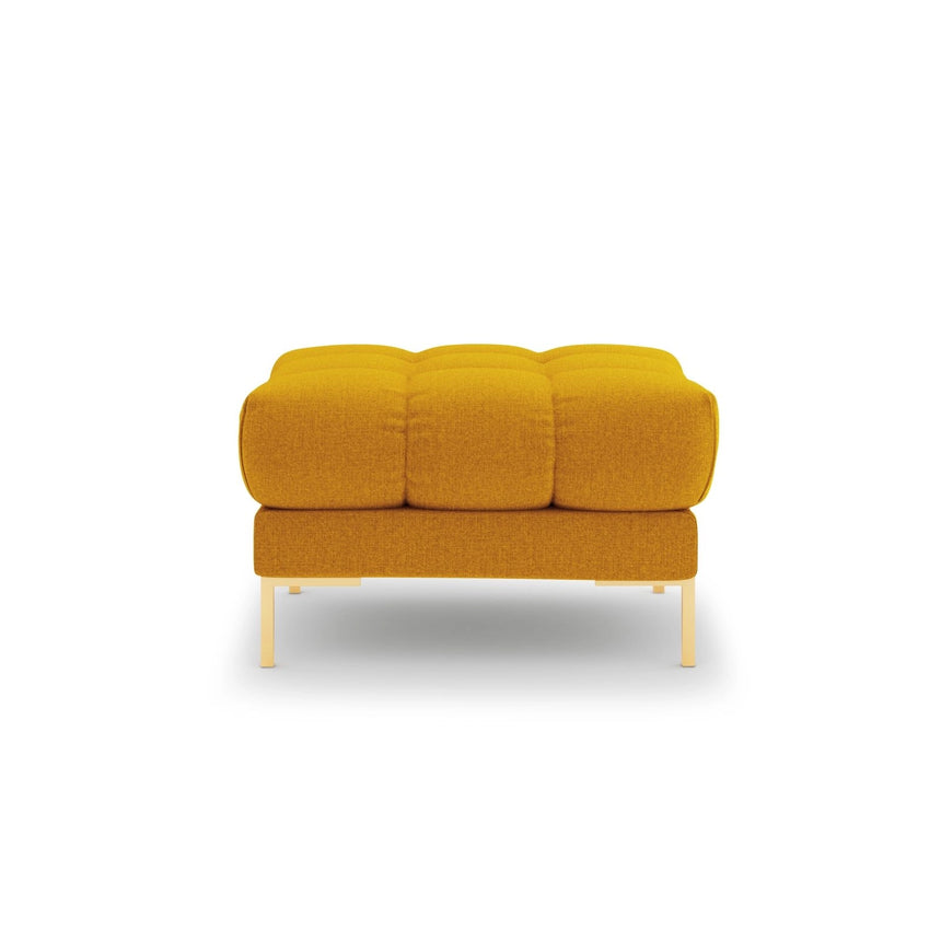 Bali Pouf aus Strukturierter Stoff in Gelb (Nea 66), 60x60x41 cm von Cosmopolitan Design – Bild 3