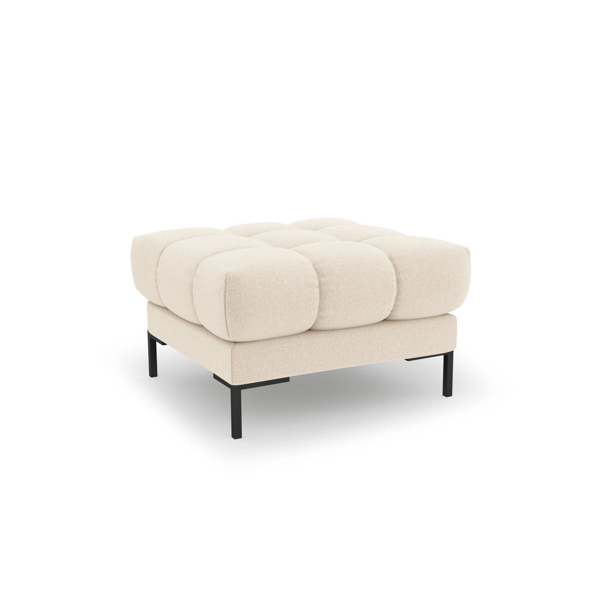 Bali Pouf aus Strukturierter Stoff in Hellbeige (Nea 23), 60x60x41 cm von Cosmopolitan Design – Bild 1