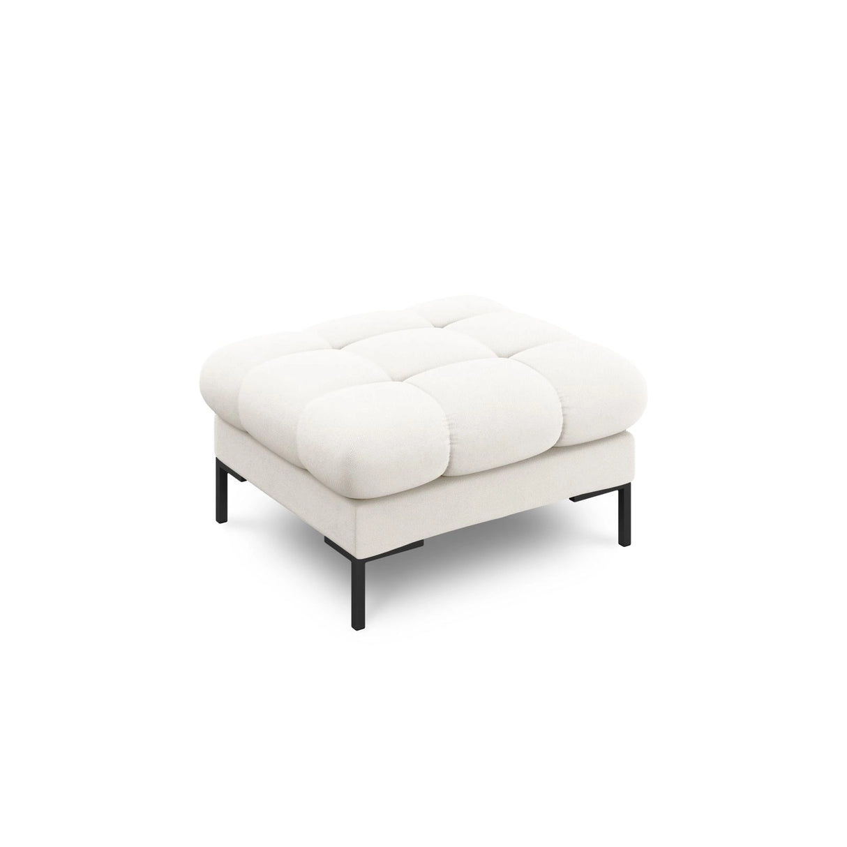 Bali Pouf aus Strukturierter Stoff in Hellbeige (Neve 02), 60x60x41 cm von Cosmopolitan Design – Bild 1