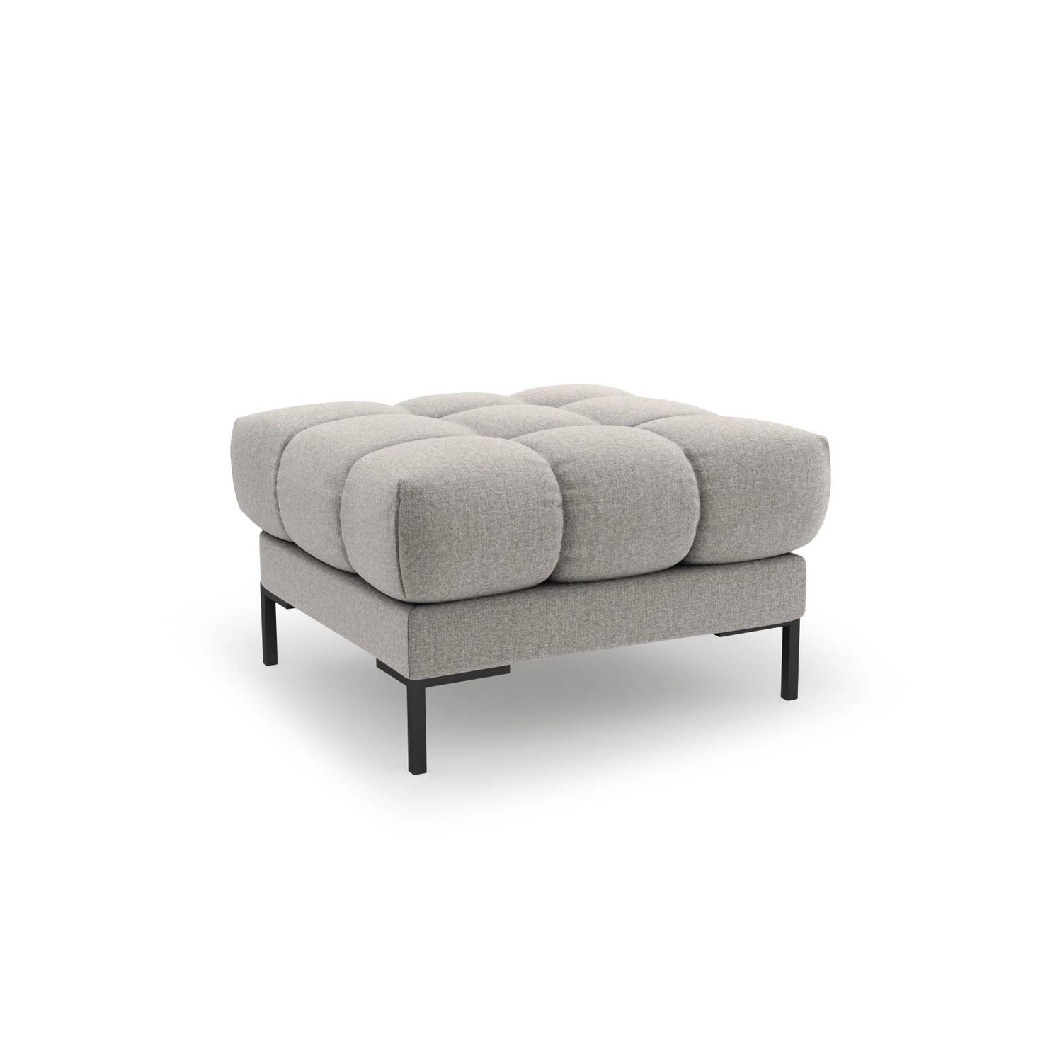 Bali Pouf aus Strukturierter Stoff in Hellgrau (Nea 07), 60x60x41 cm von Cosmopolitan Design – Bild 1