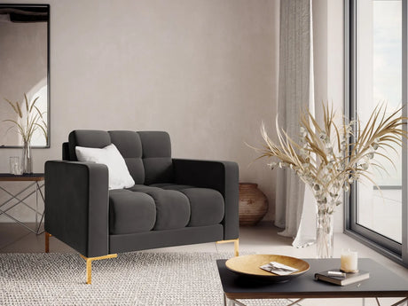 Bali Sessel aus Samt in Dunkelgrau (Bluvel 18), 87x96x75 cm von Cosmopolitan Design – Bild 2