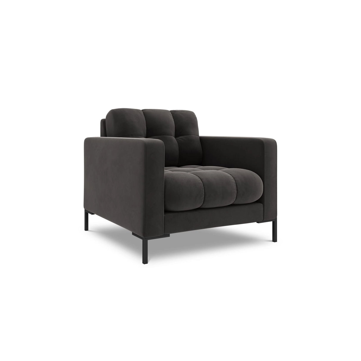 Bali Sessel aus Samt in Dunkelgrau (Bluvel 18), 87x96x75 cm von Cosmopolitan Design – Bild 4