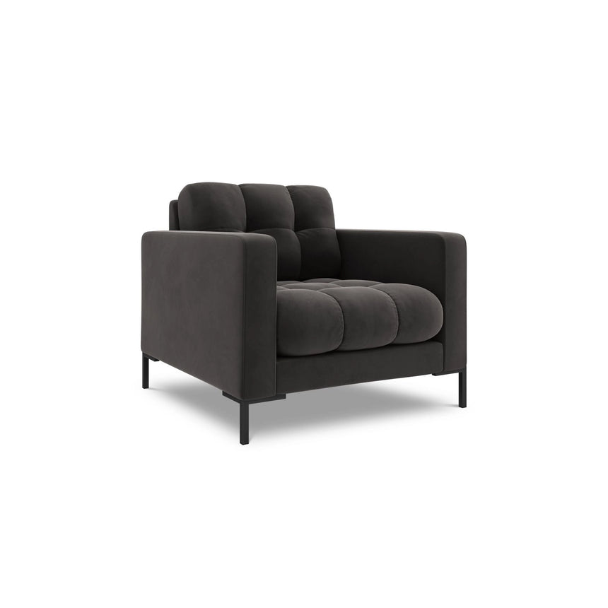 Bali Sessel aus Samt in Dunkelgrau (Bluvel 18), 87x96x75 cm von Cosmopolitan Design – Bild 4