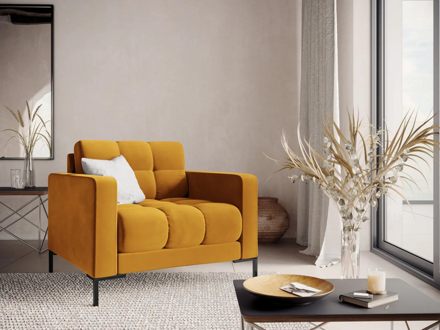 Bali Sessel aus Samt in Gelb (Bluvel 68), 87x96x75 cm von Cosmopolitan Design – Bild 2