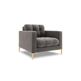 Bali Sessel aus Samt in Hellgrau (Bluvel 13), 87x96x75 cm von Cosmopolitan Design – Bild 4