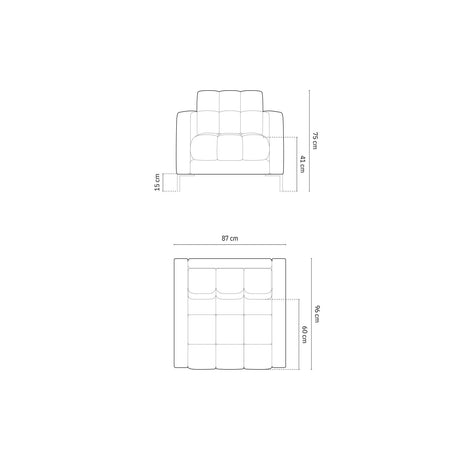 Bali Sessel aus Strukturierter Stoff in Hellbeige (Neve 02), 87x96x75 cm von Cosmopolitan Design – Bild 2