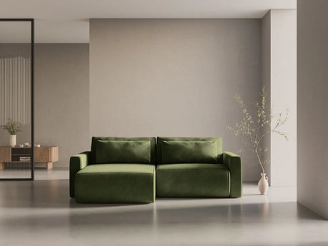 Belfast 3-Sitzer Ecksofa mit Schlaffunktion, ausklappbar, aus Samt in Armeegrün (Magic Velvet 2295), 240x149 cm von Cosmopolitan Design – Bild 2