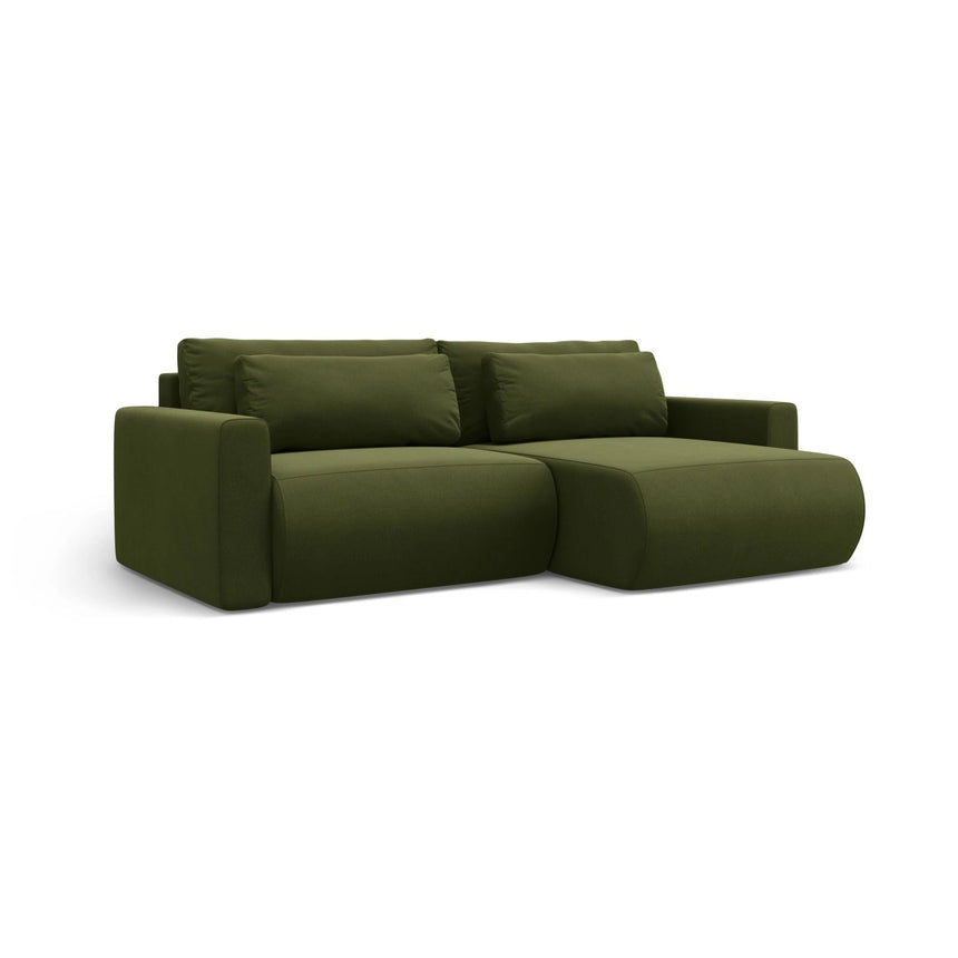 Belfast 3-Sitzer Ecksofa mit Schlaffunktion, ausklappbar, aus Samt in Armeegrün (Magic Velvet 2295), 240x149 cm von Cosmopolitan Design – Bild 4