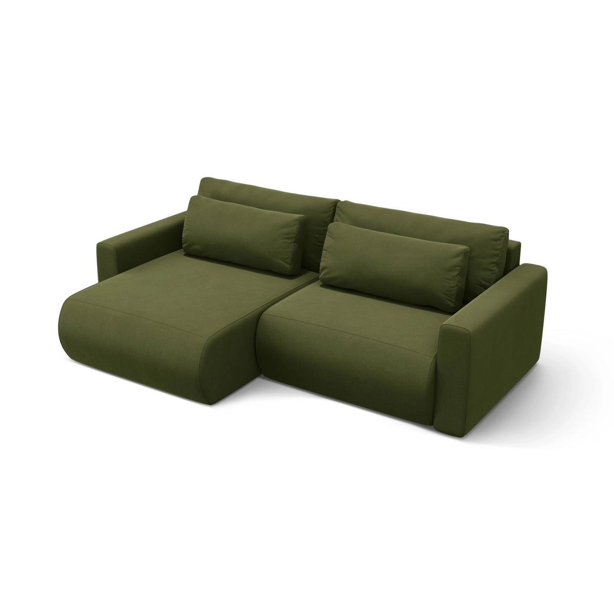 Belfast 3-Sitzer Ecksofa mit Schlaffunktion, ausklappbar, aus Samt in Armeegrün (Magic Velvet 2295), 240x149 cm von Cosmopolitan Design – Bild 5