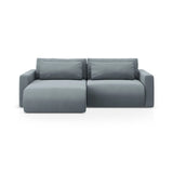 Belfast 3-Sitzer Ecksofa mit Schlaffunktion, ausklappbar, aus Samt in Blaugrau (Magic Velvet 2224), 240x149 cm von Cosmopolitan Design – Bild 1