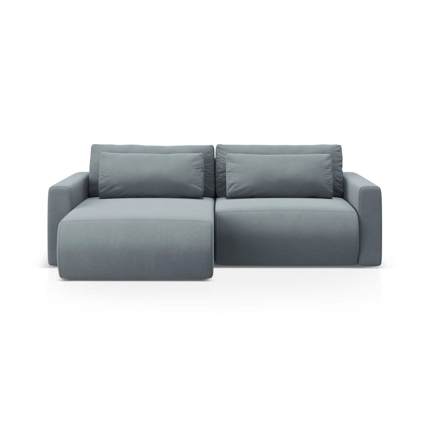 Belfast 3-Sitzer Ecksofa mit Schlaffunktion, ausklappbar, aus Samt in Blaugrau (Magic Velvet 2224), 240x149 cm von Cosmopolitan Design – Bild 1