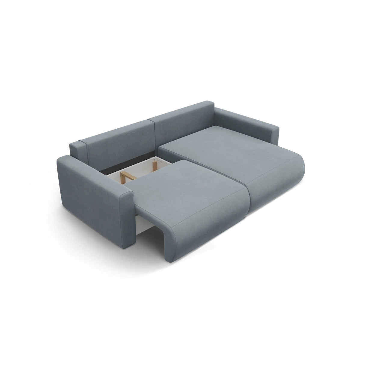 Belfast 3-Sitzer Ecksofa mit Schlaffunktion, ausklappbar, aus Samt in Blaugrau (Magic Velvet 2224), 240x149 cm von Cosmopolitan Design – Bild 6