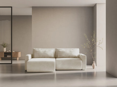 Belfast 3-Sitzer Ecksofa mit Schlaffunktion, ausklappbar, aus Samt in Elfenbein (Magic Velvet 2256), 240x149 cm von Cosmopolitan Design – Bild 2