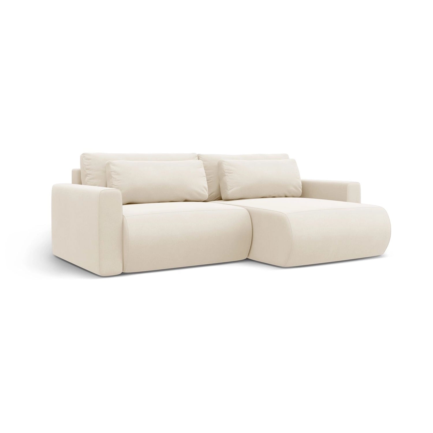 Belfast 3-Sitzer Ecksofa mit Schlaffunktion, ausklappbar, aus Samt in Elfenbein (Magic Velvet 2256), 240x149 cm von Cosmopolitan Design – Bild 4