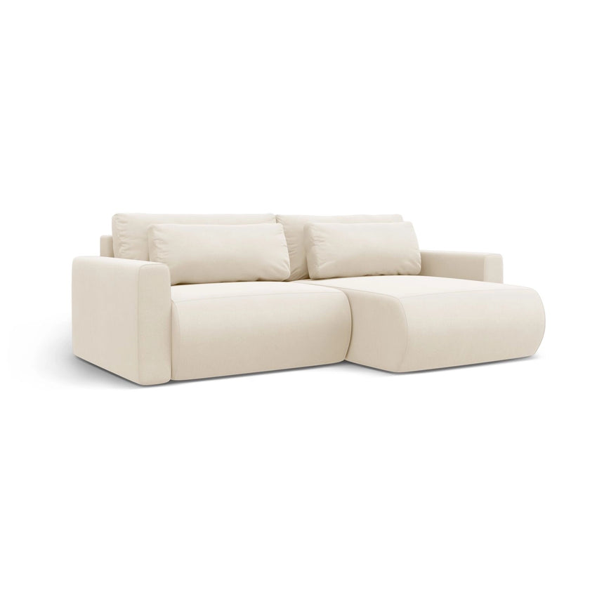 Belfast 3-Sitzer Ecksofa mit Schlaffunktion, ausklappbar, aus Samt in Elfenbein (Magic Velvet 2256), 240x149 cm von Cosmopolitan Design – Bild 4