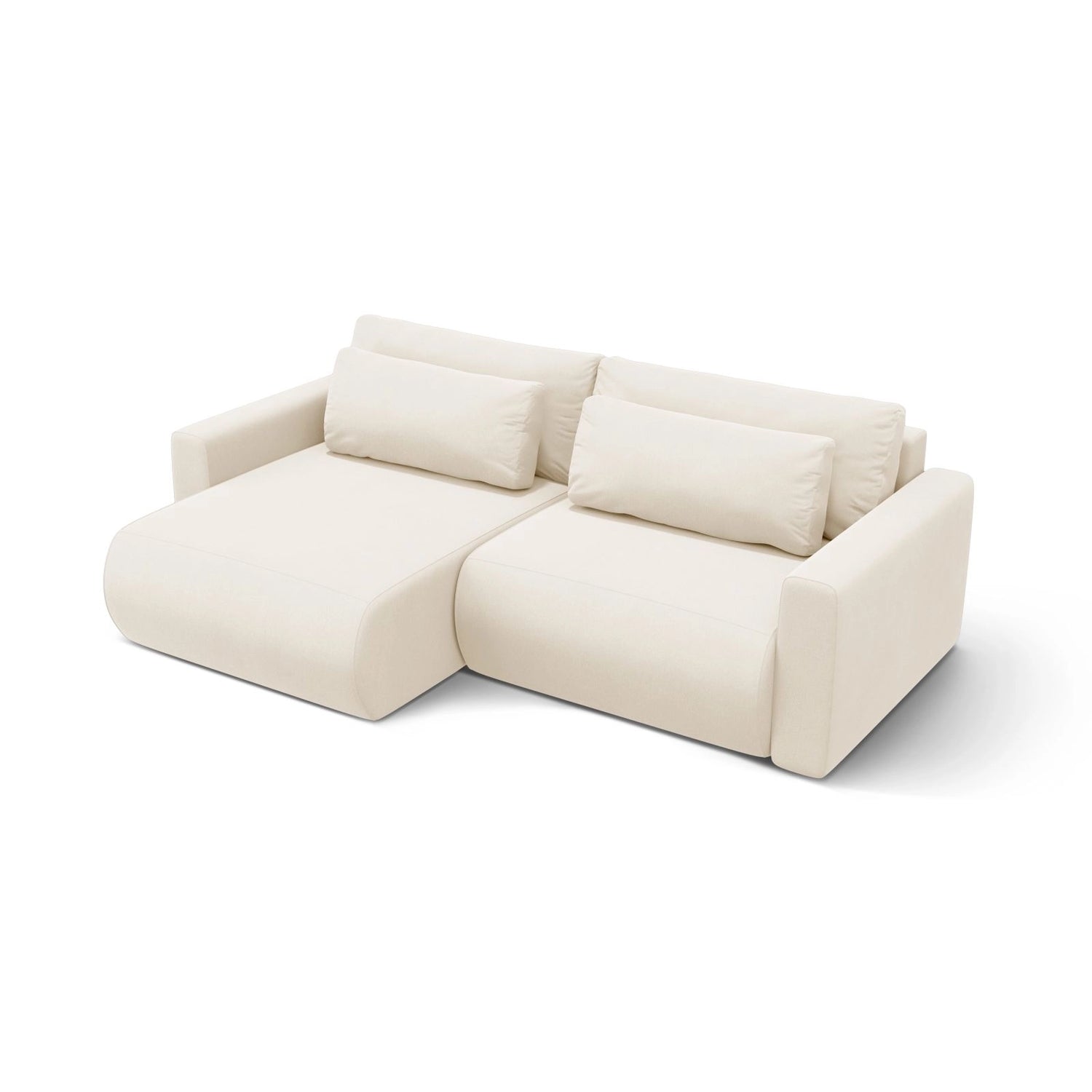 Belfast 3-Sitzer Ecksofa mit Schlaffunktion, ausklappbar, aus Samt in Elfenbein (Magic Velvet 2256), 240x149 cm von Cosmopolitan Design – Bild 5