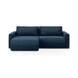 Belfast 3-Sitzer Ecksofa mit Schlaffunktion, ausklappbar, aus Samt in Königsblau (Magic Velvet 2204), 240x149 cm von Cosmopolitan Design – Bild 1