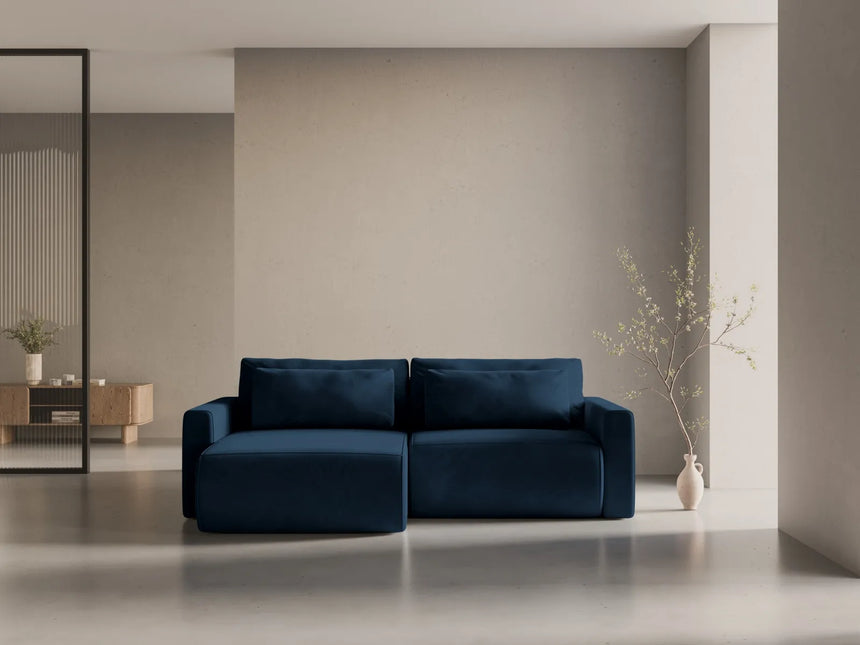 Belfast 3-Sitzer Ecksofa mit Schlaffunktion, ausklappbar, aus Samt in Königsblau (Magic Velvet 2204), 240x149 cm von Cosmopolitan Design – Bild 2