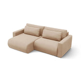 Belfast 3-Sitzer Ecksofa mit Schlaffunktion, ausklappbar, aus Samt in Mandelbeige (Magic Velvet 2282), 240x149 cm von Cosmopolitan Design – Bild 5