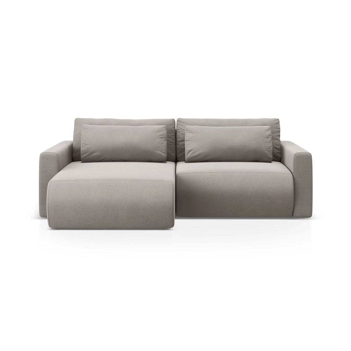 Belfast 3-Sitzer Ecksofa mit Schlaffunktion, ausklappbar, aus Samt in Warmes Grau (Magic Velvet 2270), 240x149 cm von Cosmopolitan Design – Bild 1