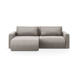 Belfast 3-Sitzer Ecksofa mit Schlaffunktion, ausklappbar, aus Samt in Warmes Grau (Magic Velvet 2270), 240x149 cm von Cosmopolitan Design – Bild 1