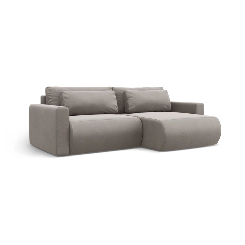 Belfast 3-Sitzer Ecksofa mit Schlaffunktion, ausklappbar, aus Samt in Warmes Grau (Magic Velvet 2270), 240x149 cm von Cosmopolitan Design – Bild 4