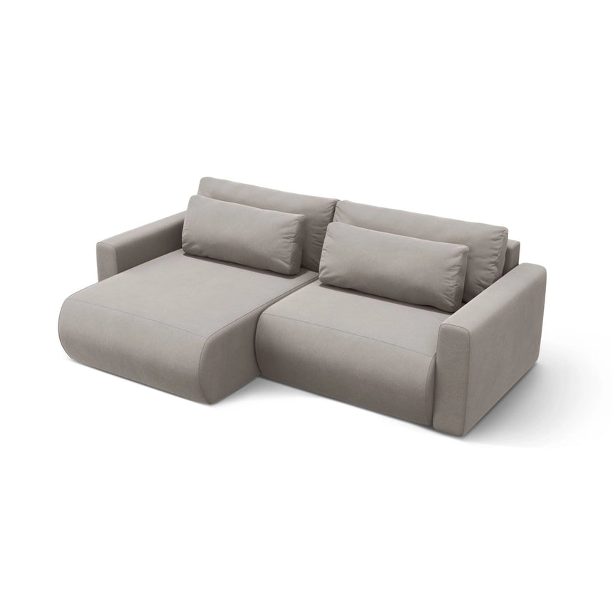 Belfast 3-Sitzer Ecksofa mit Schlaffunktion, ausklappbar, aus Samt in Warmes Grau (Magic Velvet 2270), 240x149 cm von Cosmopolitan Design – Bild 5