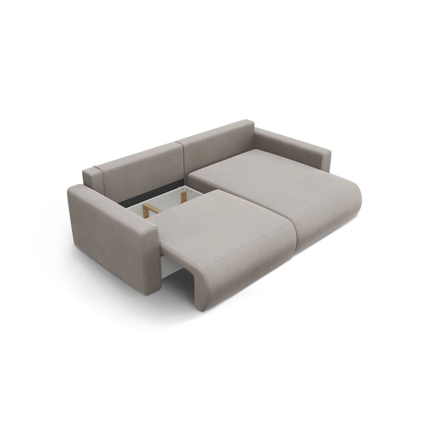 Belfast 3-Sitzer Ecksofa mit Schlaffunktion, ausklappbar, aus Samt in Warmes Grau (Magic Velvet 2270), 240x149 cm von Cosmopolitan Design – Bild 6