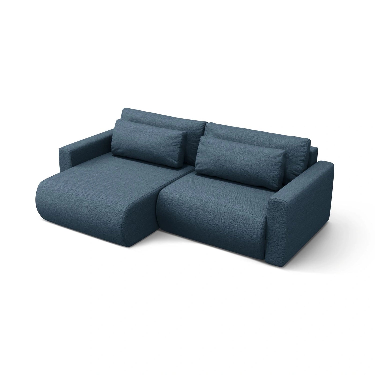 Belfast 3-Sitzer Ecksofa mit Schlaffunktion, ausklappbar, aus Strukturierter Stoff in Blau (Heritage Ocean), 240x149 cm von Cosmopolitan Design – Bild 4