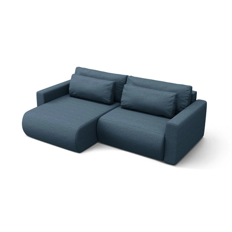 Belfast 3-Sitzer Ecksofa mit Schlaffunktion, ausklappbar, aus Strukturierter Stoff in Blau (Heritage Ocean), 240x149 cm von Cosmopolitan Design – Bild 4