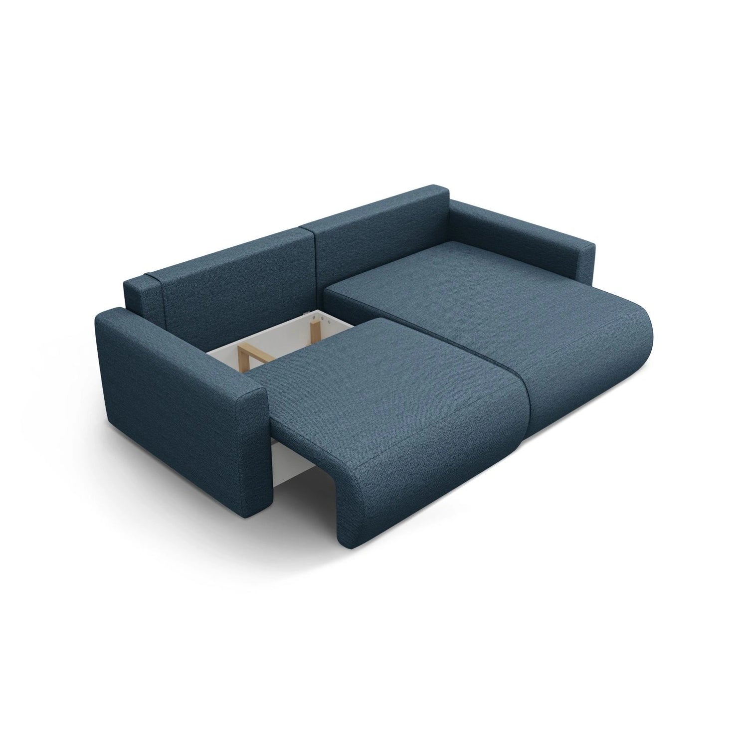 Belfast 3-Sitzer Ecksofa mit Schlaffunktion, ausklappbar, aus Strukturierter Stoff in Blau (Heritage Ocean), 240x149 cm von Cosmopolitan Design – Bild 5