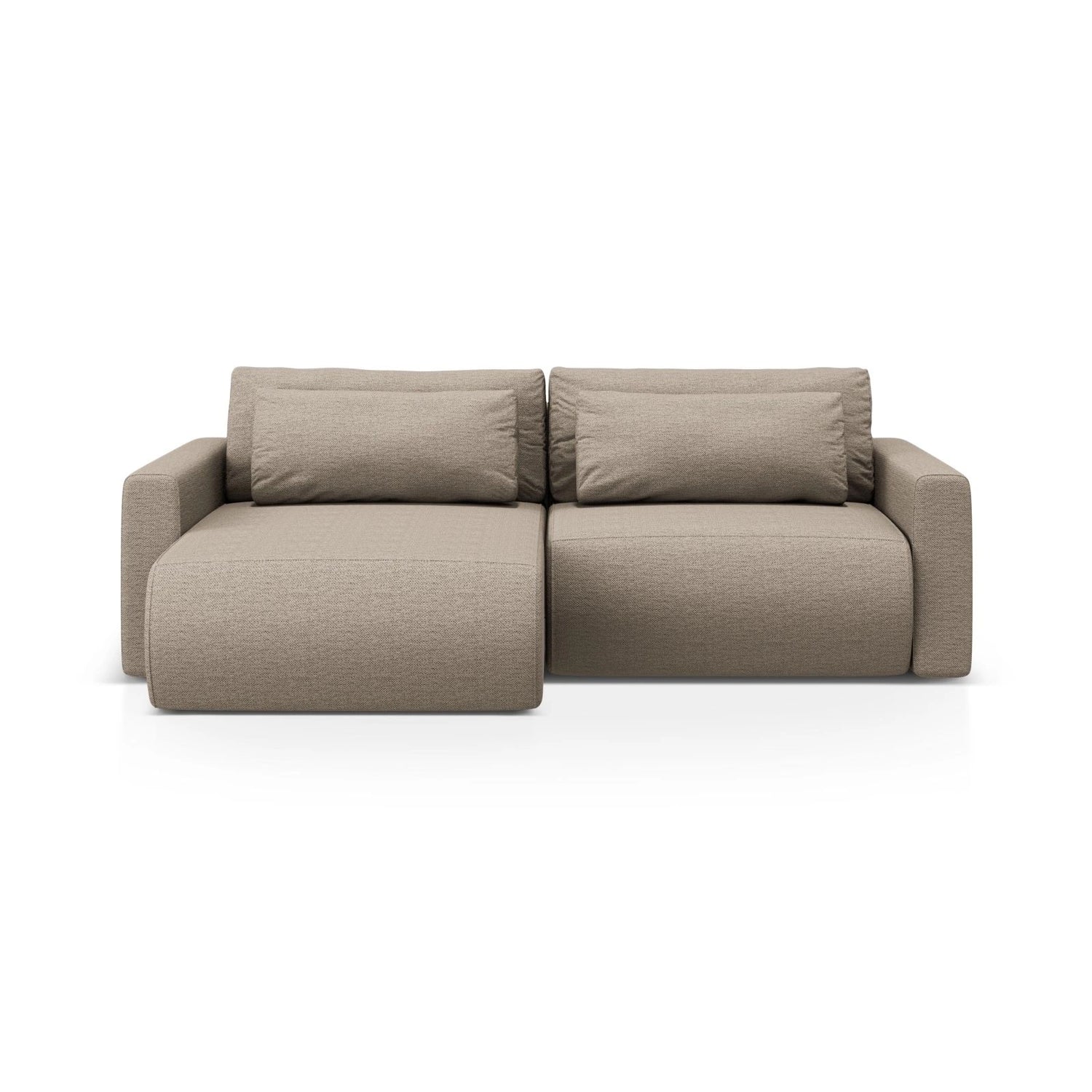 Belfast 3-Sitzer Ecksofa mit Schlaffunktion, ausklappbar, aus Strukturierter Stoff in Dunkelbeige (Heritage Truffle), 240x149 cm von Cosmopolitan Design – Bild 1