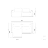 Belfast 3-Sitzer Ecksofa mit Schlaffunktion, ausklappbar, aus Strukturierter Stoff in Dunkelbeige (Heritage Truffle), 240x149 cm von Cosmopolitan Design – Bild 2