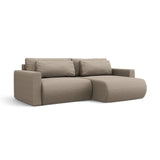 Belfast 3-Sitzer Ecksofa mit Schlaffunktion, ausklappbar, aus Strukturierter Stoff in Dunkelbeige (Heritage Truffle), 240x149 cm von Cosmopolitan Design – Bild 3