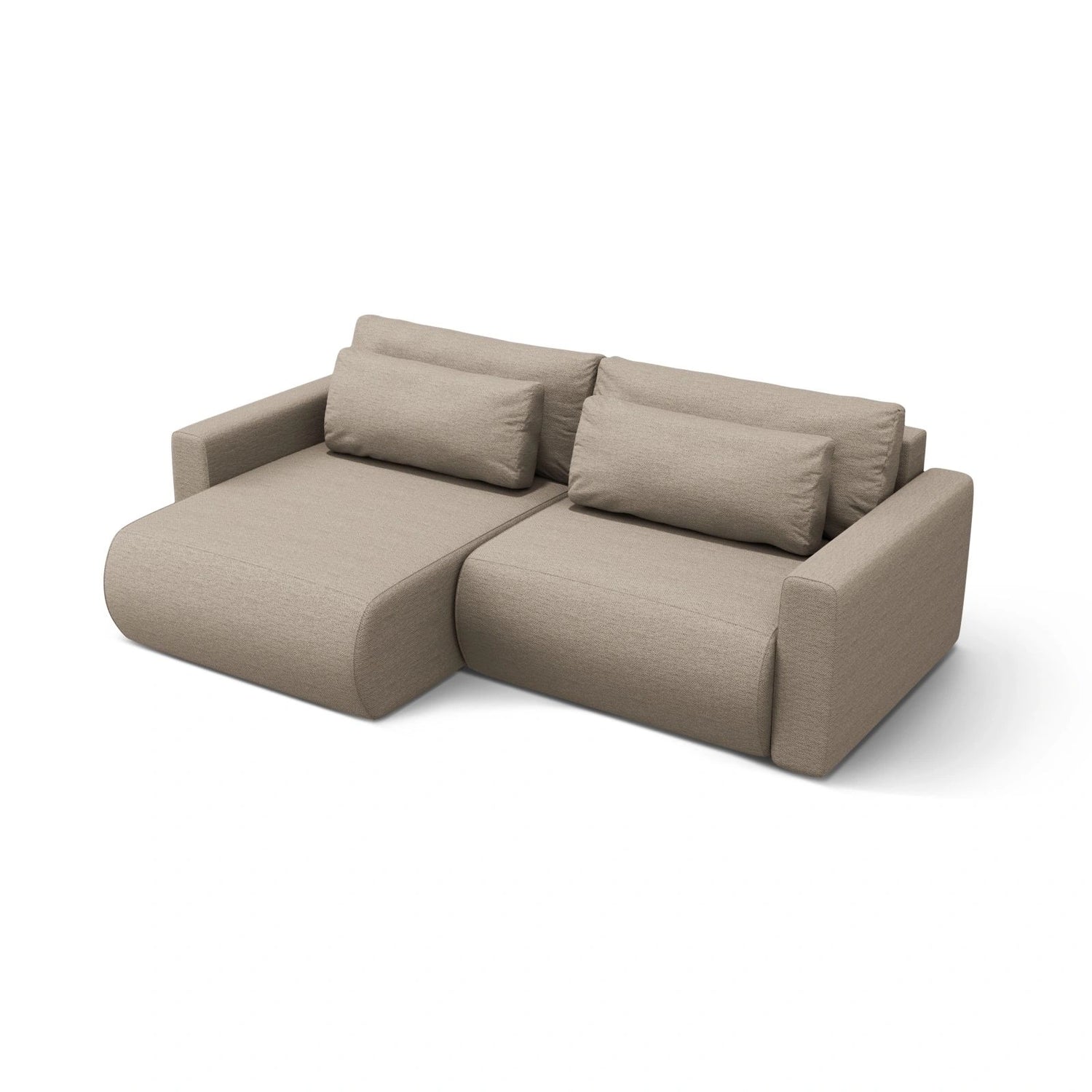 Belfast 3-Sitzer Ecksofa mit Schlaffunktion, ausklappbar, aus Strukturierter Stoff in Dunkelbeige (Heritage Truffle), 240x149 cm von Cosmopolitan Design – Bild 4