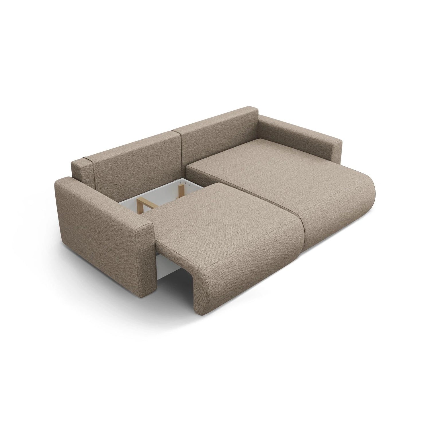 Belfast 3-Sitzer Ecksofa mit Schlaffunktion, ausklappbar, aus Strukturierter Stoff in Dunkelbeige (Heritage Truffle), 240x149 cm von Cosmopolitan Design – Bild 5
