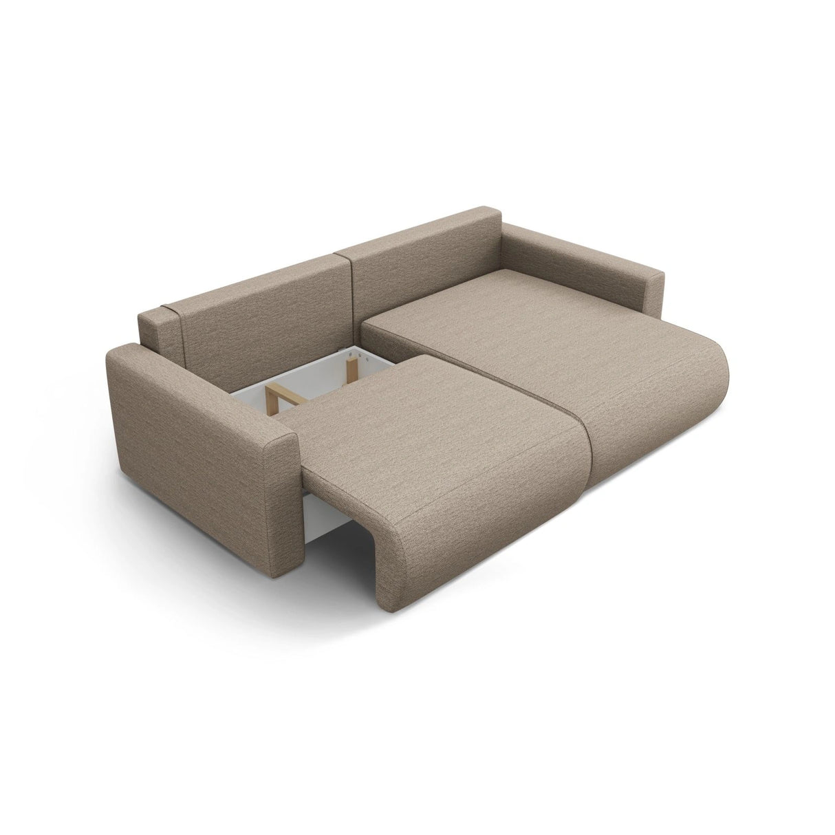 Belfast 3-Sitzer Ecksofa mit Schlaffunktion, ausklappbar, aus Strukturierter Stoff in Dunkelbeige (Heritage Truffle), 240x149 cm von Cosmopolitan Design – Bild 5
