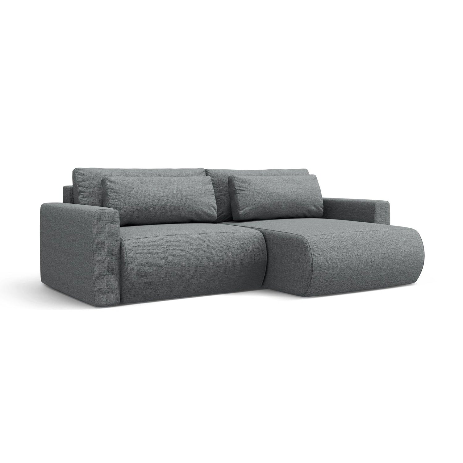 Belfast 3-Sitzer Ecksofa mit Schlaffunktion, ausklappbar, aus Strukturierter Stoff in Grau (Heritage Ash), 240x149 cm von Cosmopolitan Design – Bild 3