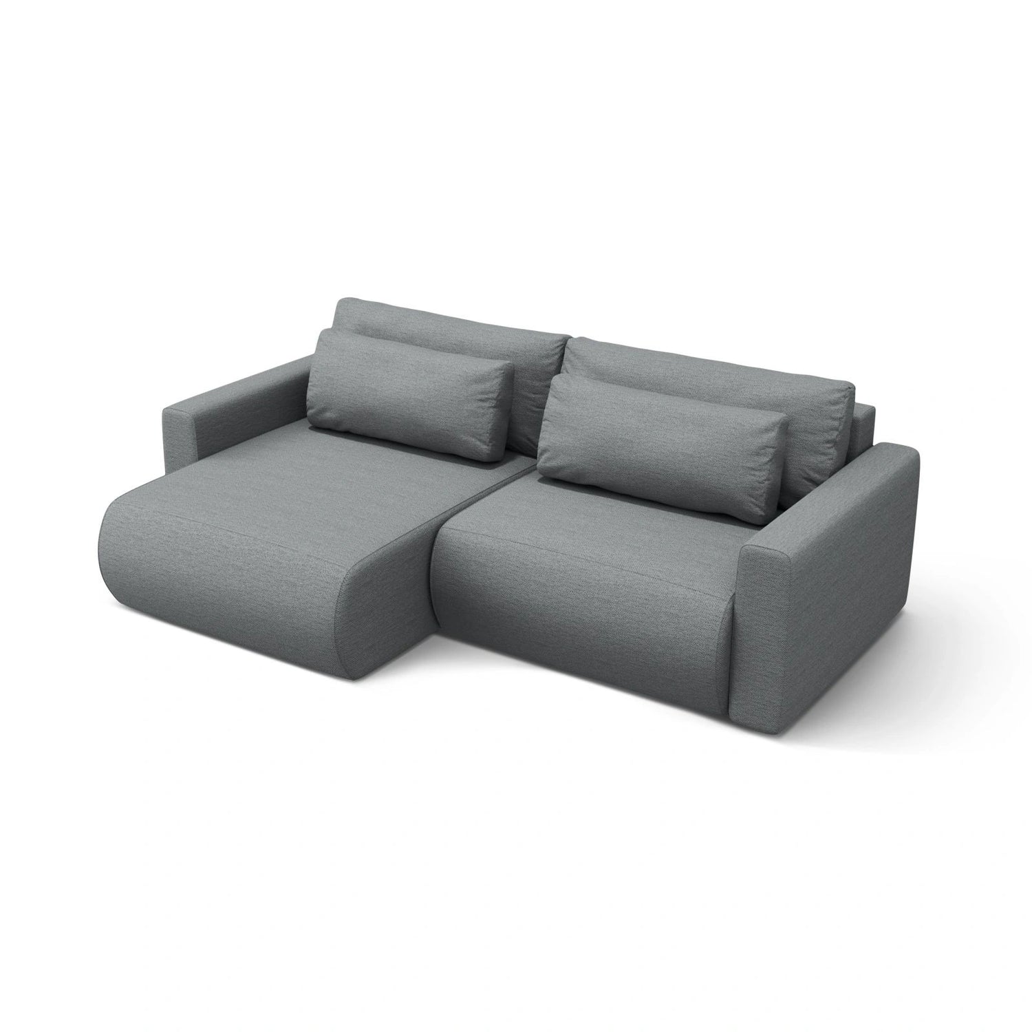 Belfast 3-Sitzer Ecksofa mit Schlaffunktion, ausklappbar, aus Strukturierter Stoff in Grau (Heritage Ash), 240x149 cm von Cosmopolitan Design – Bild 4